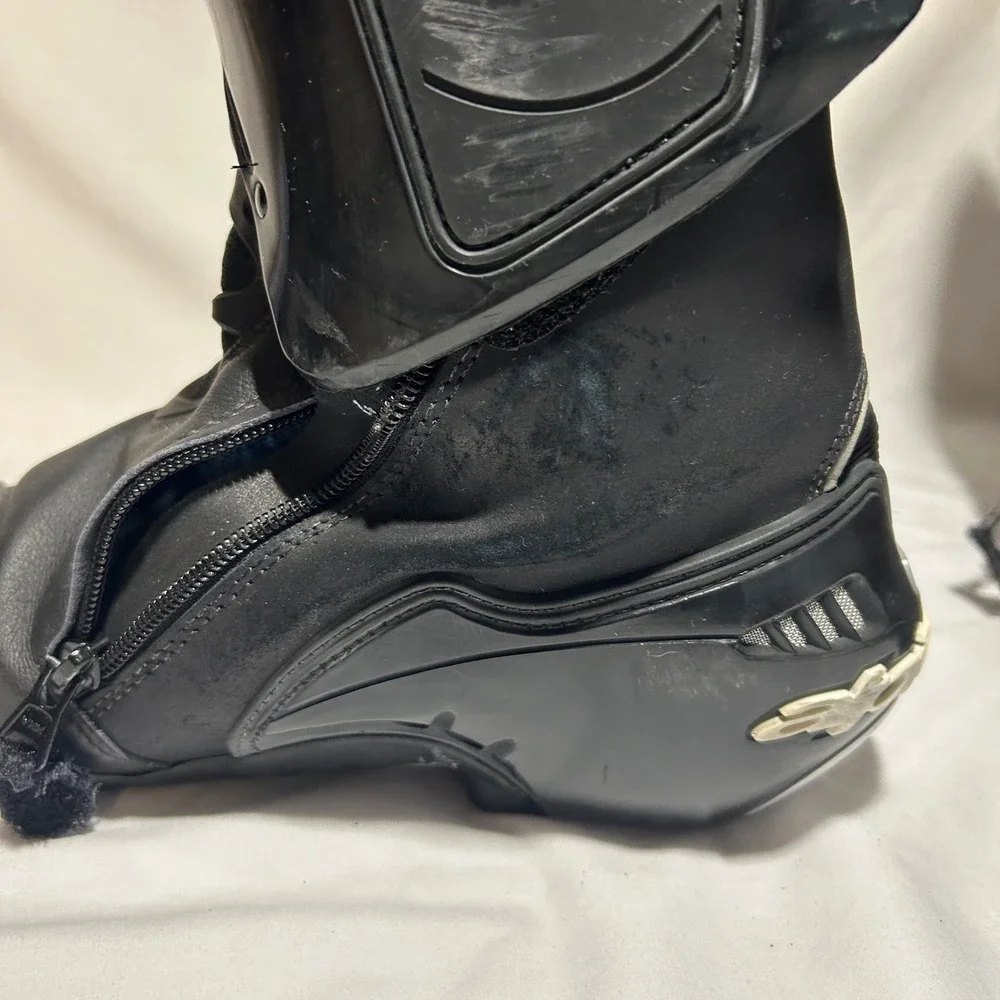 Alpinestars Supertech Motorcycle Racing Boots Black White Mens US 9 Euro 43 3082